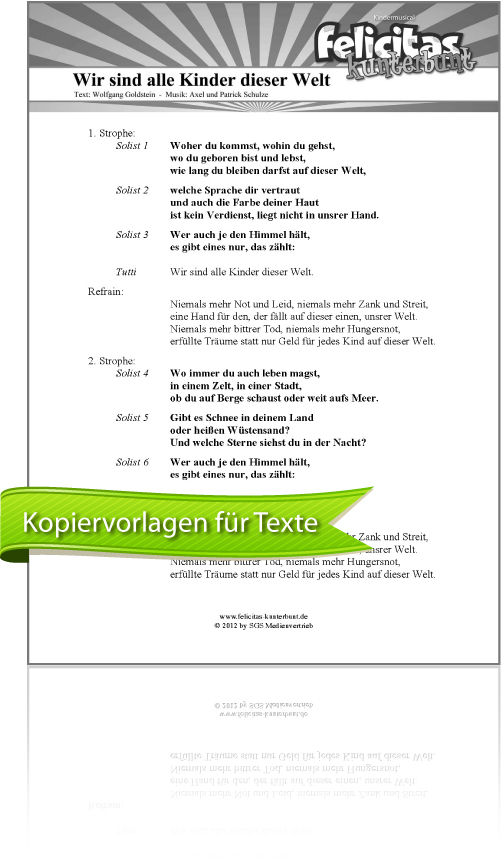 Kopiervorlage für Texte