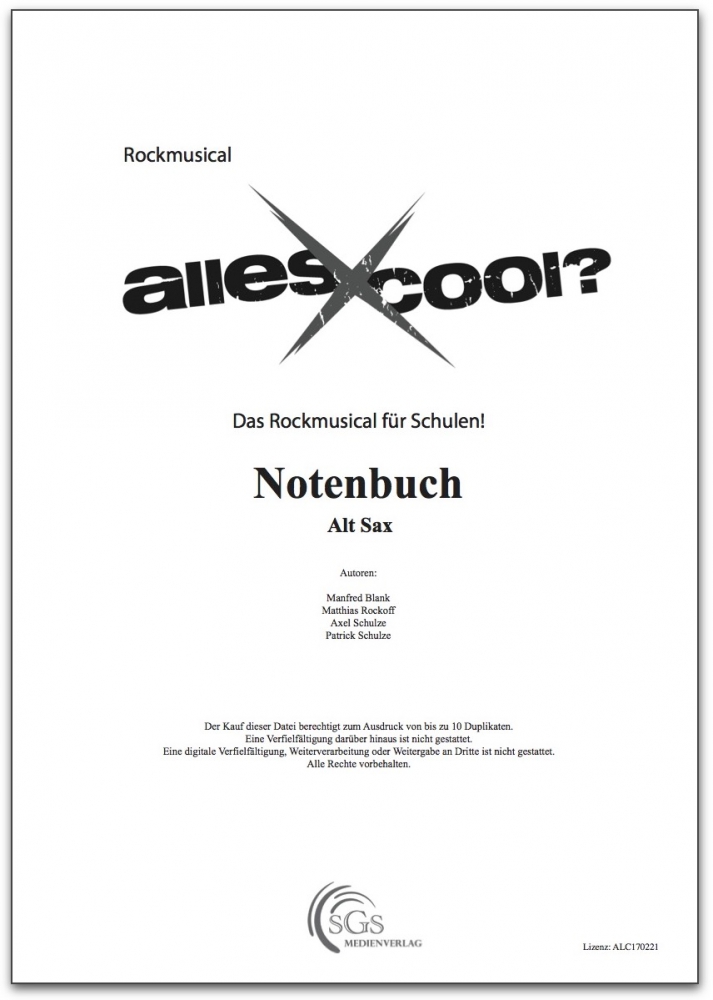 Bild 1 von Alles Cool - Notenbuch Alt Sax (PDF-Download)