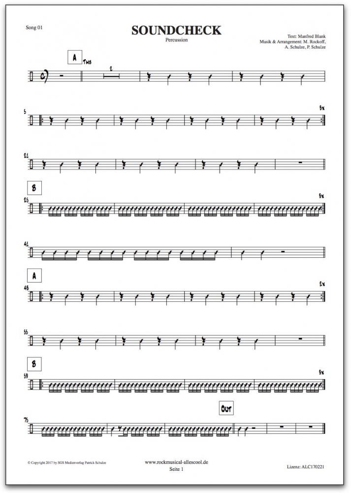 Bild 1 von Alles Cool - Notenbuch Percussion (PDF-Download)