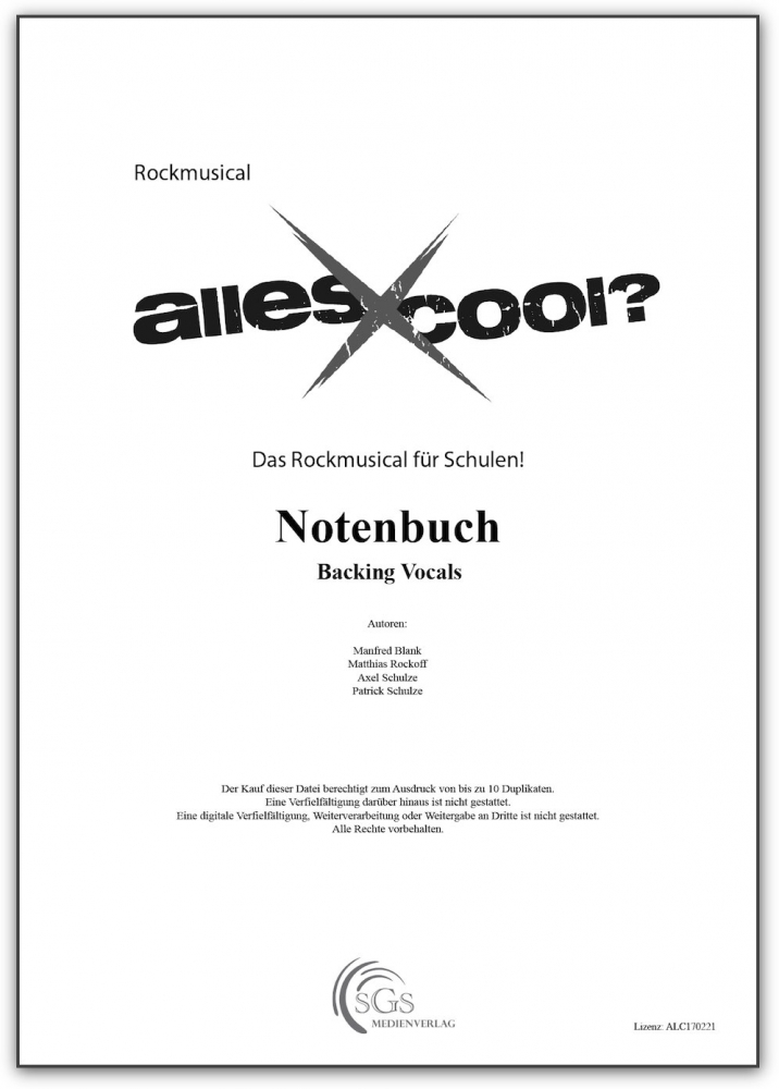 Bild 1 von Alles Cool - Notenbuch Backing Vocals (PDF-Download)